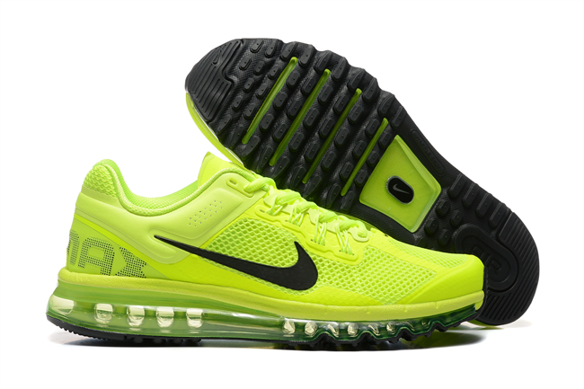 Women's Hot sale Running weapon Air Max 2013 Green Shoes 012